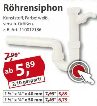 Sonderpreis Baumarkt Röhrensiphon Angebot