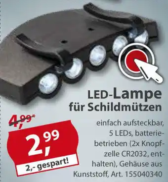 Sonderpreis Baumarkt LED Lampe für Schildmützen Angebot