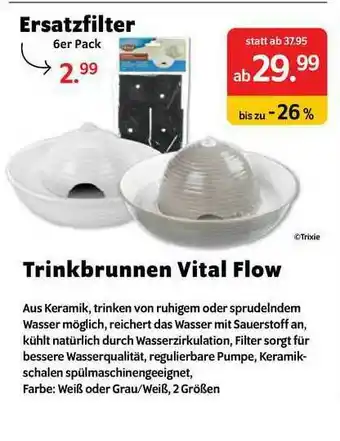 Das Futterhaus Trinkbrunnen Vital Flow Angebot