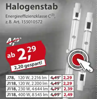 Sonderpreis Baumarkt Halogenstab Angebot