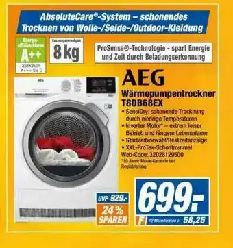 Expert Aeg Wärmepumpentrockner T8db68ex Angebot