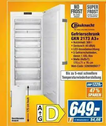 Expert Bauknecht Gefrierschrank Gkn2173 A3+ Angebot