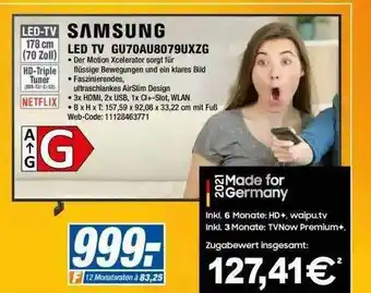 Expert Led-tv Samsung Gu70au8079uxzg Angebot