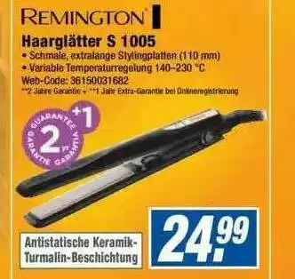 Expert Remington Haarglätter S 1005 Angebot