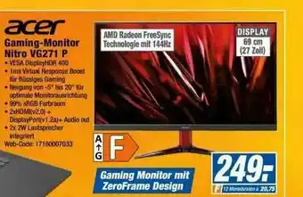 Expert Acer Gaming-monitor Nitro Vg271p Angebot