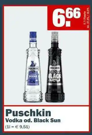 Fränky Getränke Puschkin Vodka Oder Black Sun Angebot