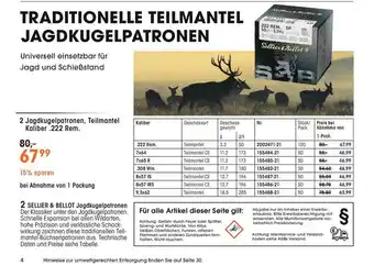 Frankonia Jagdkugelpatronen, Teilmantel Kaliber .222 Rem. Angebot