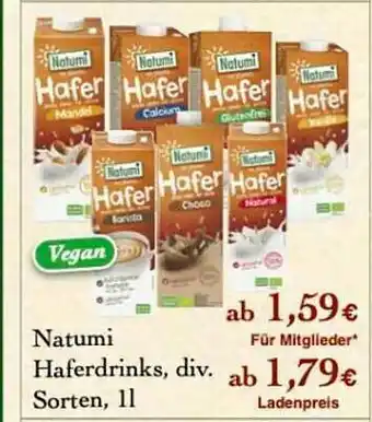 LPG Biomarkt Natumi Haferdrinks Angebot