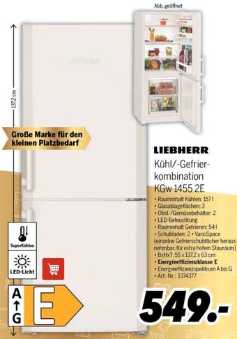 MEDIMAX LIEBHERR Kühl/-Gefrierkombination KGW 1455 2E Angebot