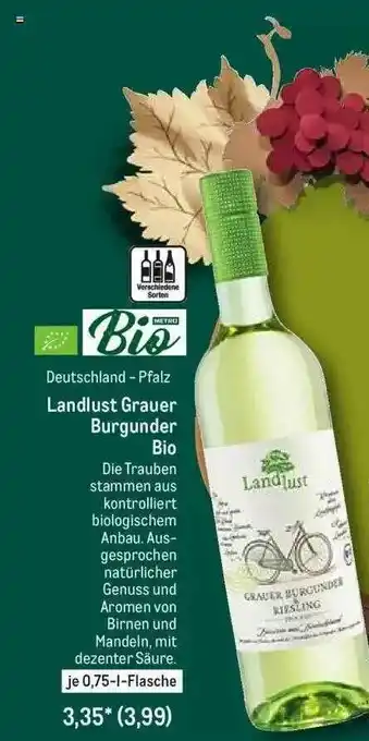 METRO Deutschland-pfalz Landlust Grauer Burgunder Bio Angebot