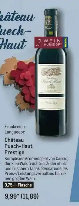 METRO Frankreich Languedoc Châgteau Puech-haut Prestige Angebot