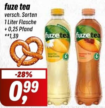 Simmel fuze tea 1 Liter Flasche Angebot