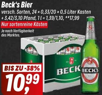 Simmel Beck's Bier 24x0,33/20x0,5 Liter Kasten Angebot