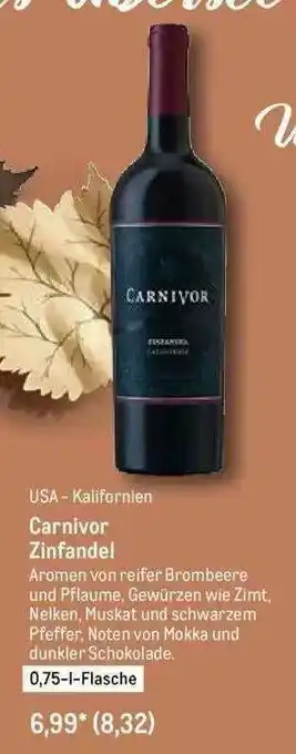 METRO Usa-kalifornien Carnivor Zinfandel Angebot