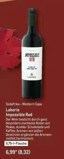 METRO Südafrika-western Cape Laborie Impossible Red Angebot