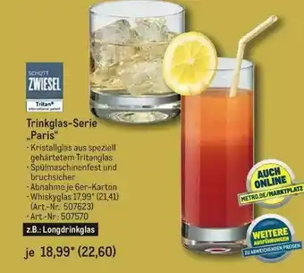 METRO Schott Zwiesel Trinkglas-serie Paris Angebot