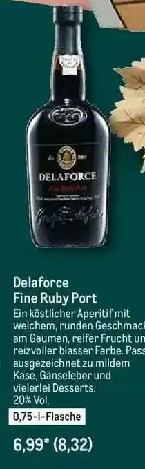 METRO Delaforce Fine Ruby Port Angebot