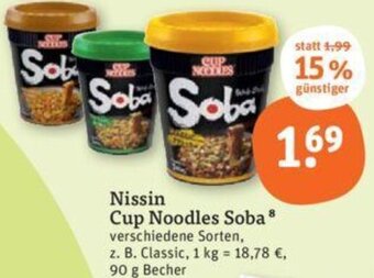 tegut Nissin Cup Noodles Soba 90 g Becher Angebot