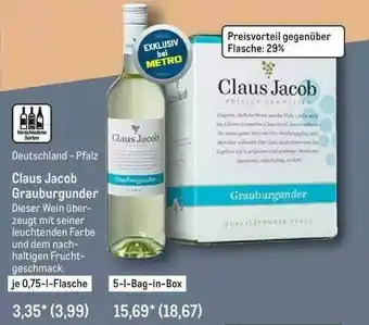 METRO Deutschland-pfalz Claus Jacob Grauburgunder Angebot