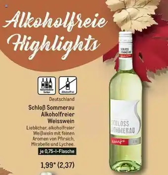METRO Schloß Sommerau Alkoholfreier Weisswein Angebot