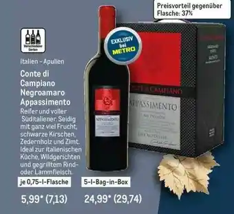 METRO Conte Di Campiano Negroamaro Appassimento Angebot