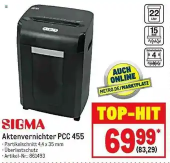 METRO Sigma Aktenvernichter PCC 455 Angebot