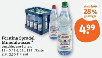 tegut Förstina Sprudel Mineralwasser 12x1 L Angebot