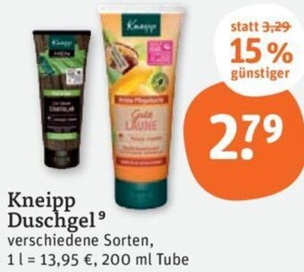 tegut Kneipp Duschgel 200 ml Tube Angebot
