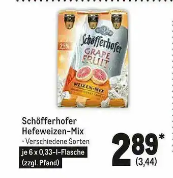 METRO Schöfferhofer Hefeweizen-mix Angebot