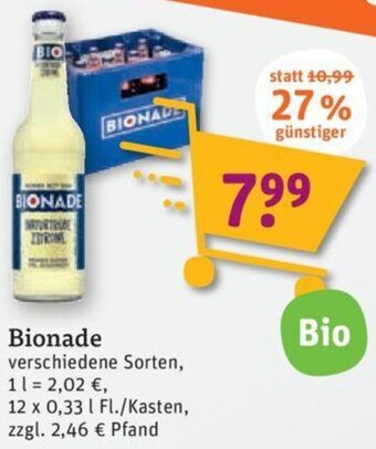 tegut Bionade 12 x 0,33 l Fl./Kasten Angebot