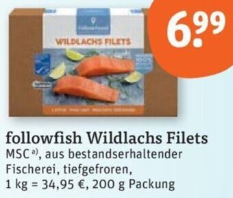 tegut followfish Wildlachs Filets 200 g Packung Angebot