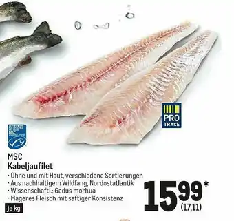 METRO Pro Trace Msc Kabeljaufilet Angebot