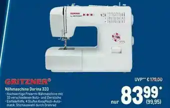 METRO Gritzner Nähmaschine Dorina 333 Angebot