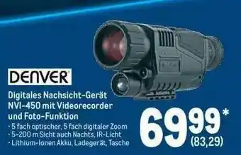 METRO Denver Digitales Nachsicht-gerät NVI-450 Mit Videorecorder Und Foto Funktion Angebot