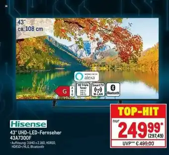 METRO Hisense 43” Uhd Led Fernseher 43A7300F Angebot