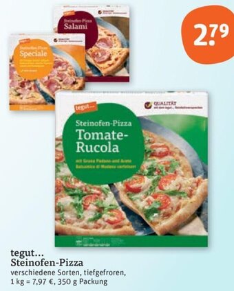 tegut tegut Steinofen-Pizza 350 g Packung Angebot