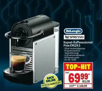 METRO Delonghi Kapsel-kaffeeautomat Pixie EN124.S Angebot