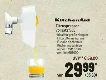 METRO Kitchenaid Zitruspressen Vorsatz 5JE Angebot