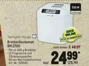 METRO Tarrington House Brotbackautomat BM 2700 Angebot