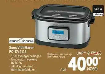 METRO Profi Cook Sous Vilde Garer Pc-sv 1112 Angebot