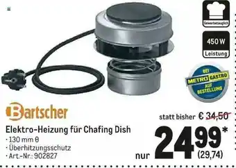 METRO Bartscher Elektro-heizung Für Chafing Dish Angebot