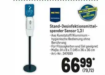 METRO Metro Professional Stand-desinfektionsmittelspender Sensor 1.3 L Angebot