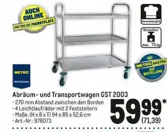 METRO Abräum- Und Transportwagen Gst 2003 Metro Professional Angebot