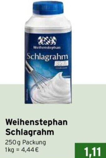 CAP Markt Weihenstephan Schlagrahm 250 g Packung Angebot