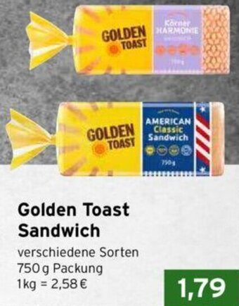 CAP Markt Golden Toast Sandwich 750 g Packung Angebot