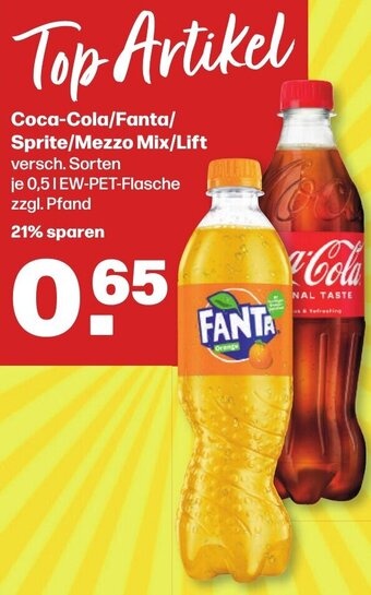 Handelshof Coca-Cola/Fanta/ Sprite/Mezzo Mix/Lift 0,5 L Angebot