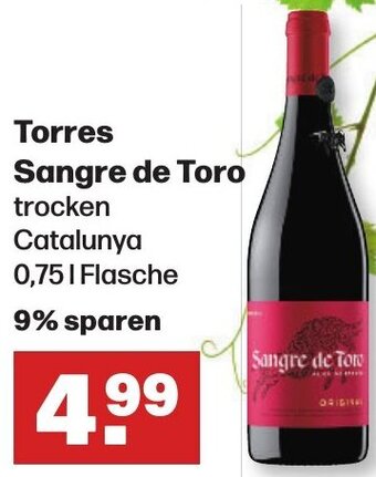 Handelshof Torres Sangre de Toro 0,75 L Flasche Angebot