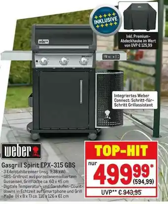 METRO Weber Gasgrill Spirit Epx-315 Gbs Angebot