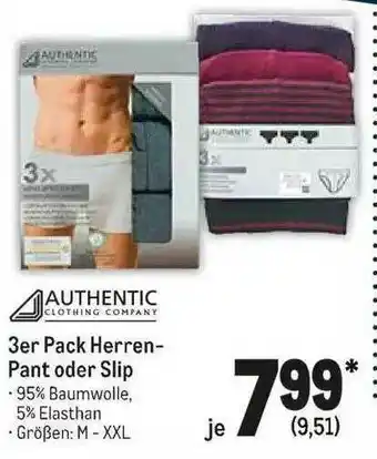 METRO Authentic 3er Pack Herren-pant Oder Slip Angebot