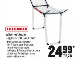 METRO Leifheit Wäscheständer Pegasus 160 Solid Slim Angebot